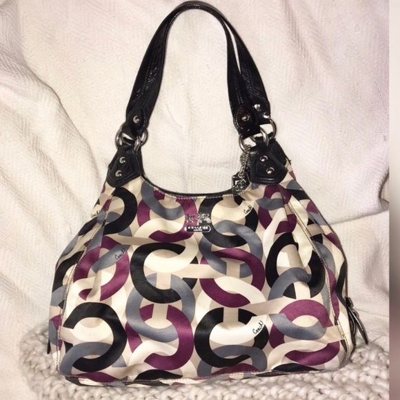 Coach Handbags - Coach sateen and leather handbag